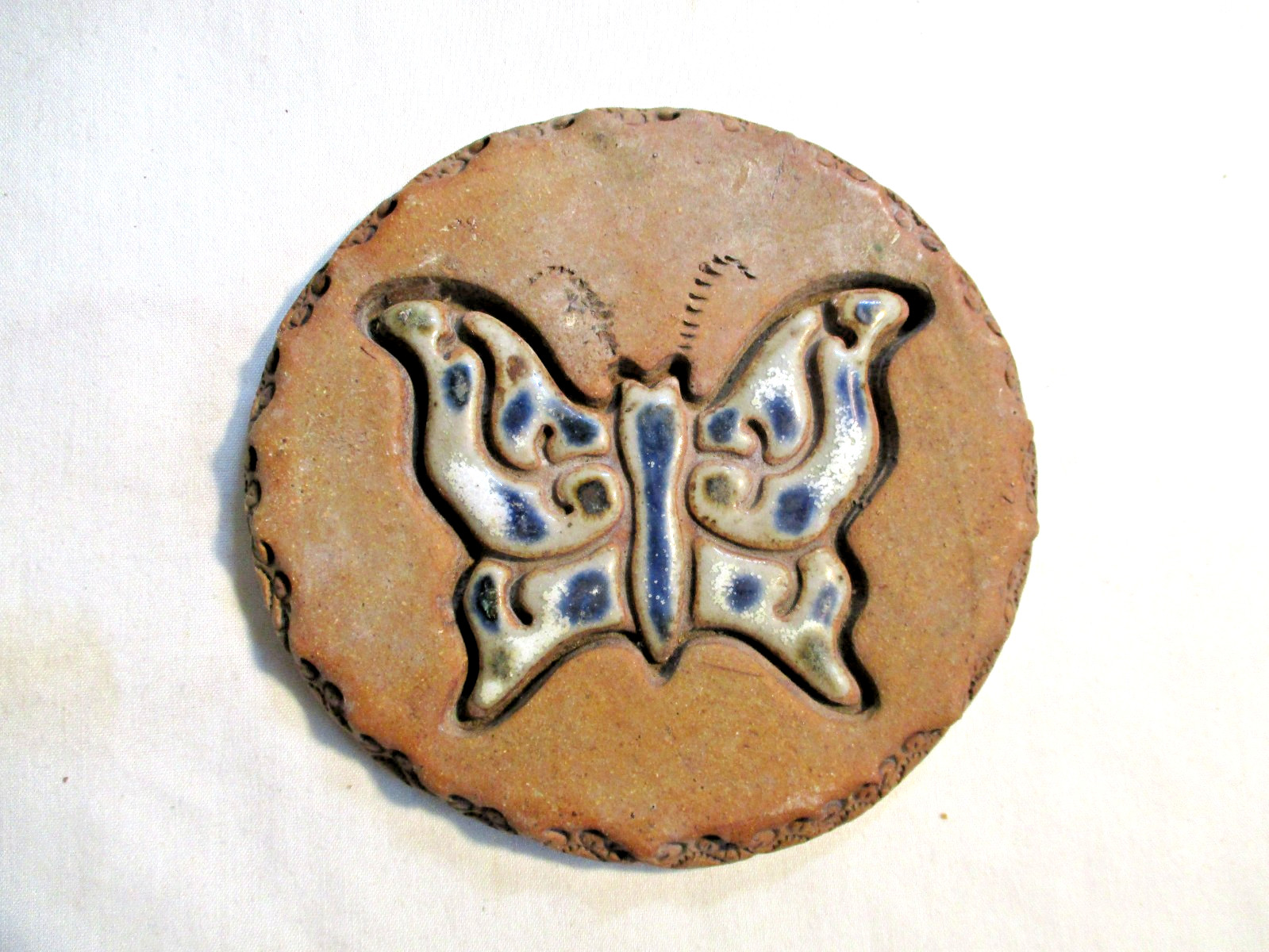 Beautiful Pottery Wall Art w/Tiled Butterfly / Nan Groves