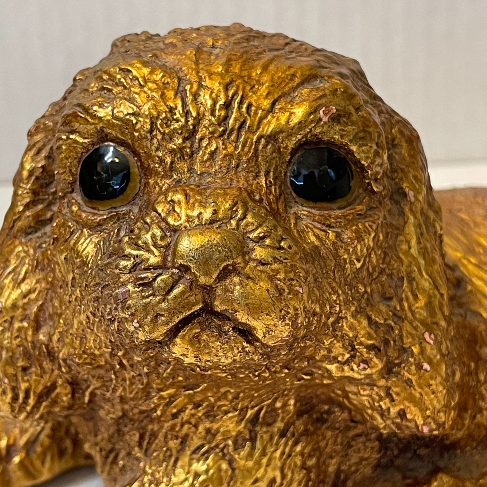 Freeman McFarlin-Gold Leaf Ceramic-R Hetrick-Cocker Puppy Statue