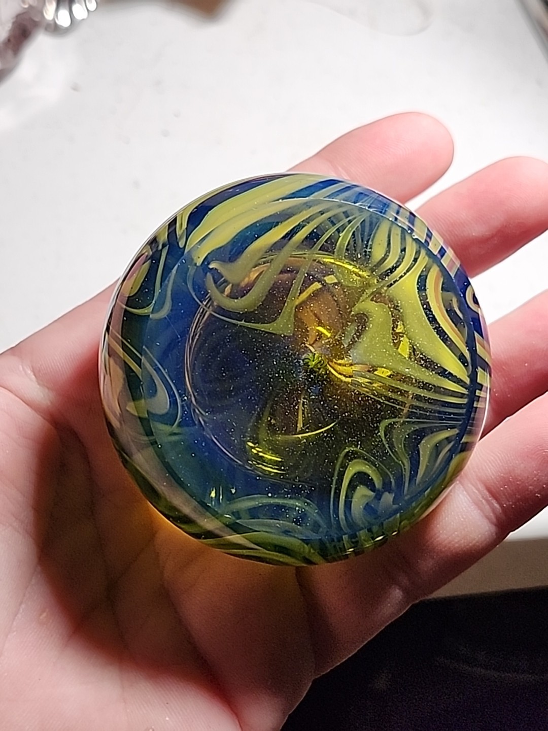VINTAGE SIGNED ERIC BERLIN 1976 ALDER HOUSE STUDIO HAND BLOWN GLASS PAPERWEIGHT