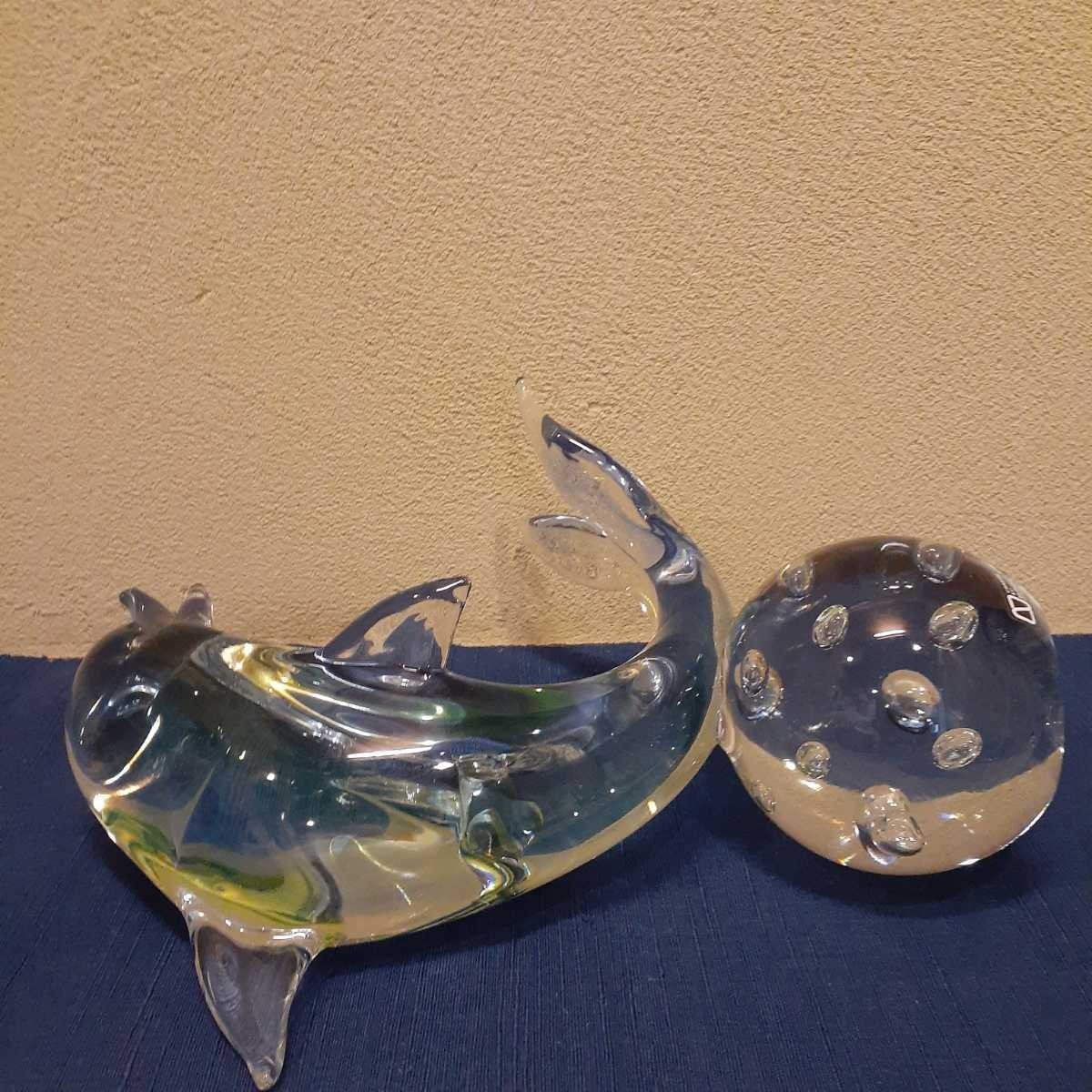 Murano Glass V.Nason & C Dolphin Figurine Interior 13.7×11.0″ Italy