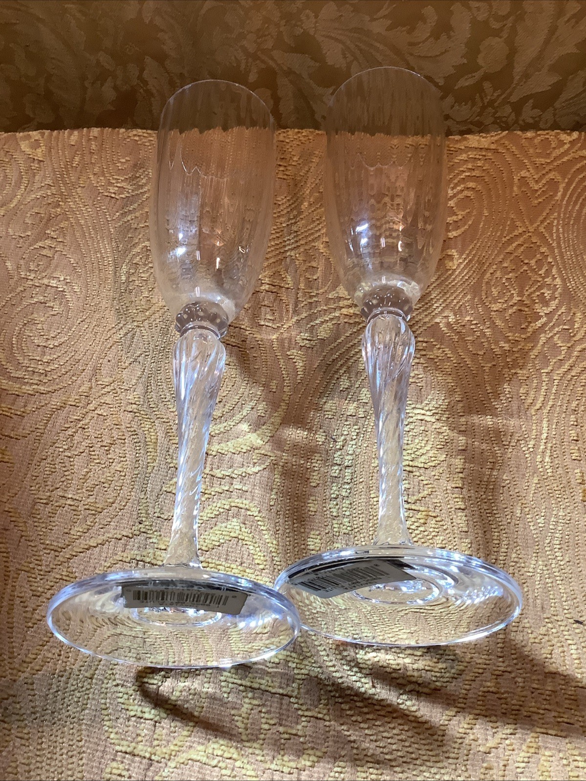 2x Set Mikasa 9.5” Clear Crystal Traviata Champagne Flute Glasses T 6055-007