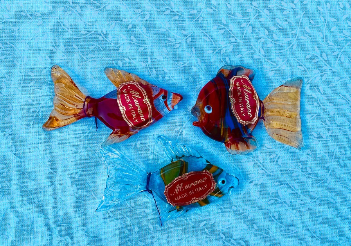 Italian Murano Glass Mini Fish Set of 3
