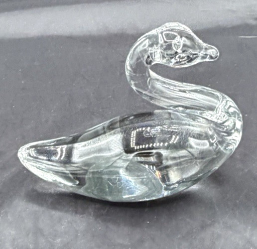Vintage 3 Various Decorative Glass Swans Swimming Cleaning Trinket Dish Clear