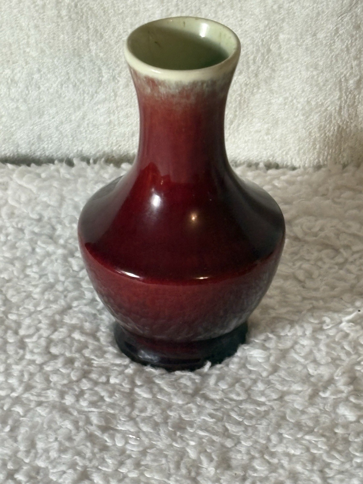 Catalina Pottery Vase Oxblood 4.75 inches tall, small bud vase, vintage