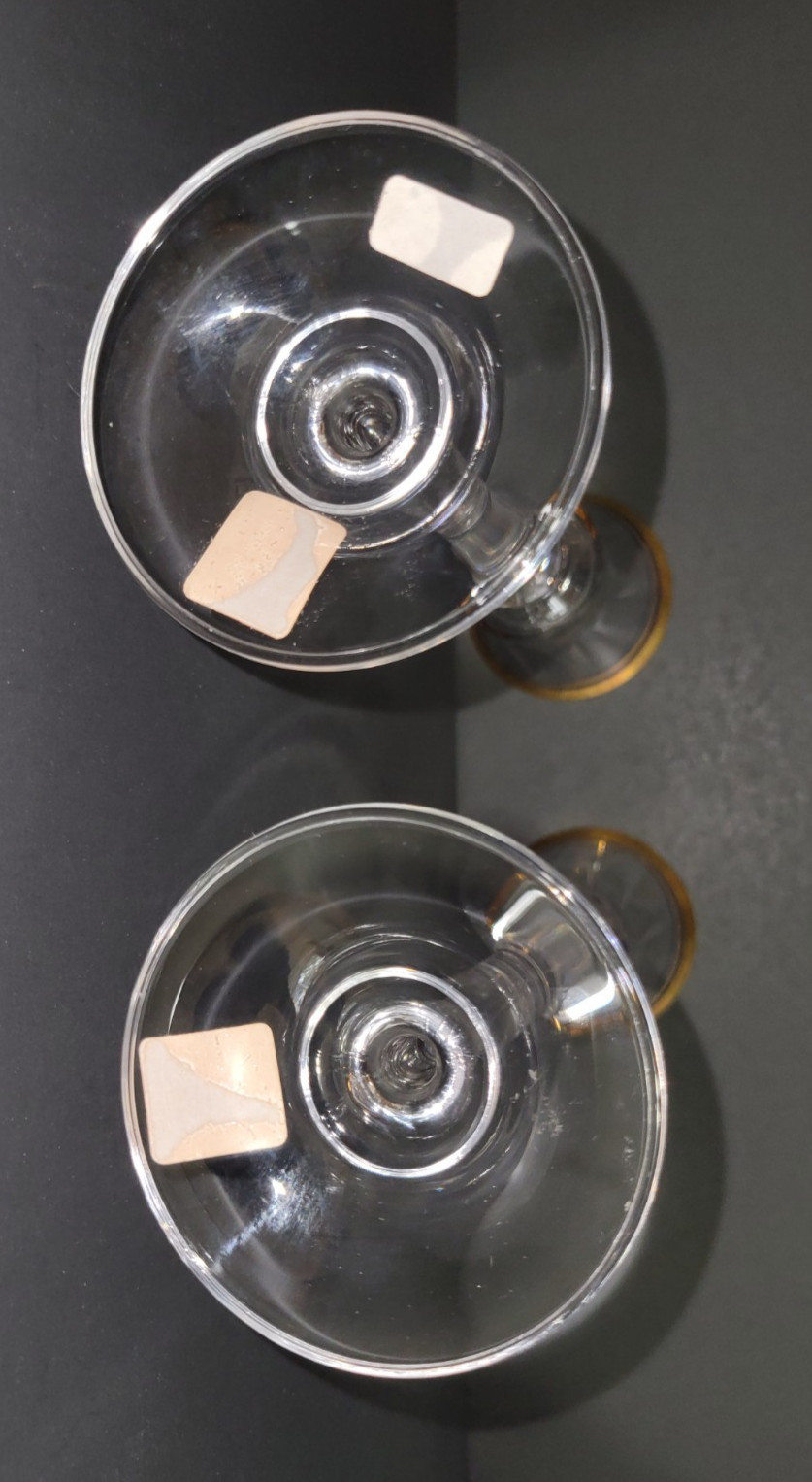 Mikasa Jamestown Gold Lead Crystal 8″ Candle Holders W/Gold Trim T2703/399 New