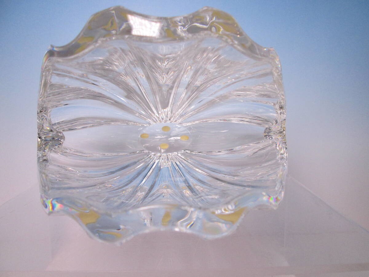 BACCARAT Shell Shape Flower Vase 20.5cm No Case Rigotto Crystal