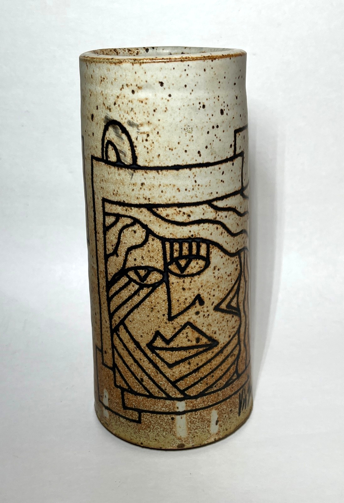 Vintage Rimas VisGirda Contemporary Abstract Art Pottery Stoneware Vase