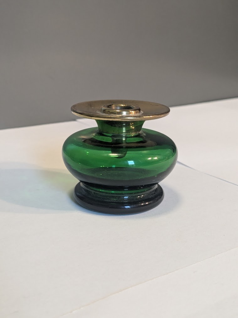 gunnar ander lindshammar mini candlestick holder, emerald green, sweeden