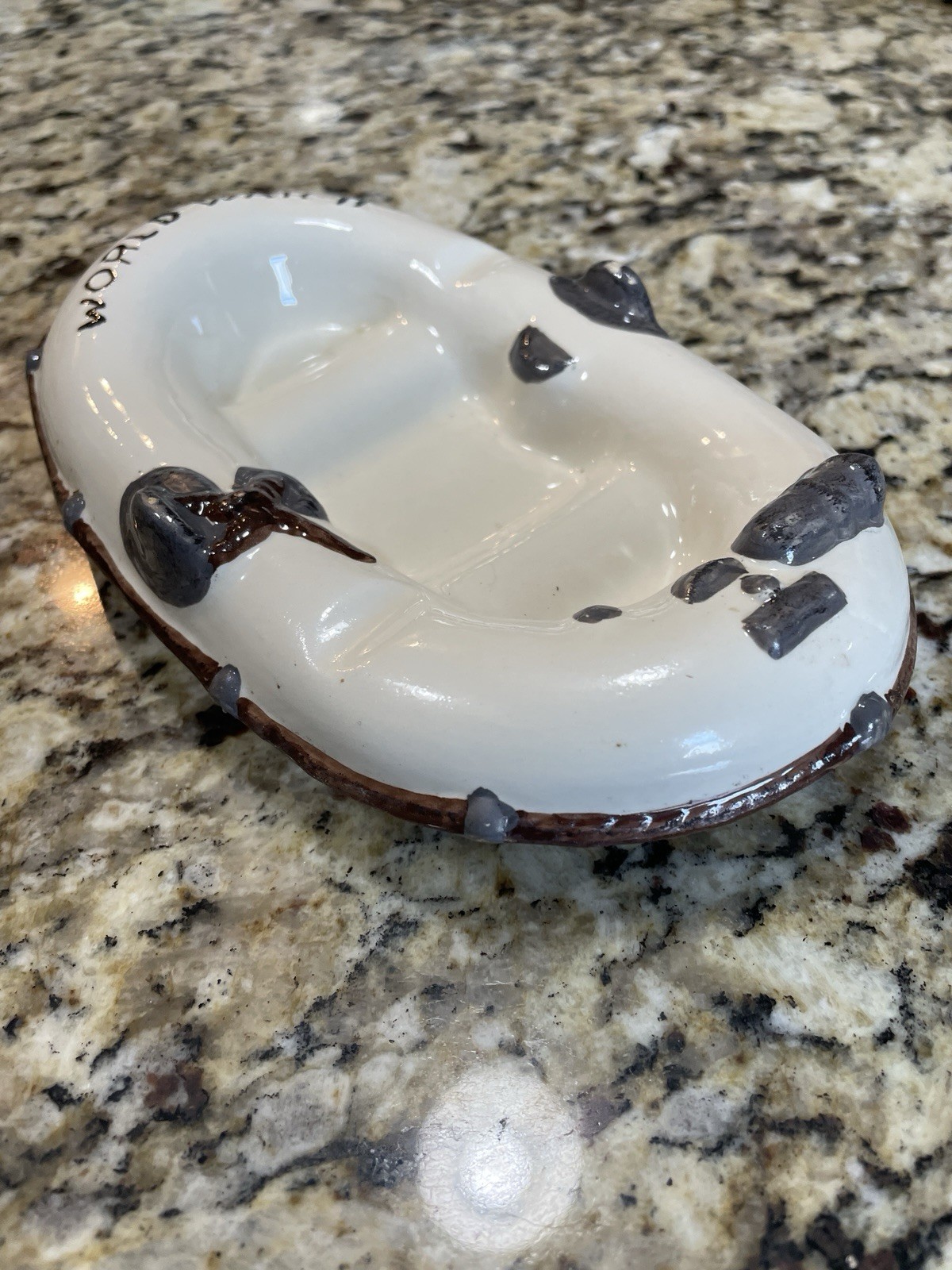 Vtg Blue Ridge Pottery Ceramic Hand-Painted World War 2 Boat Ashtray Stamped