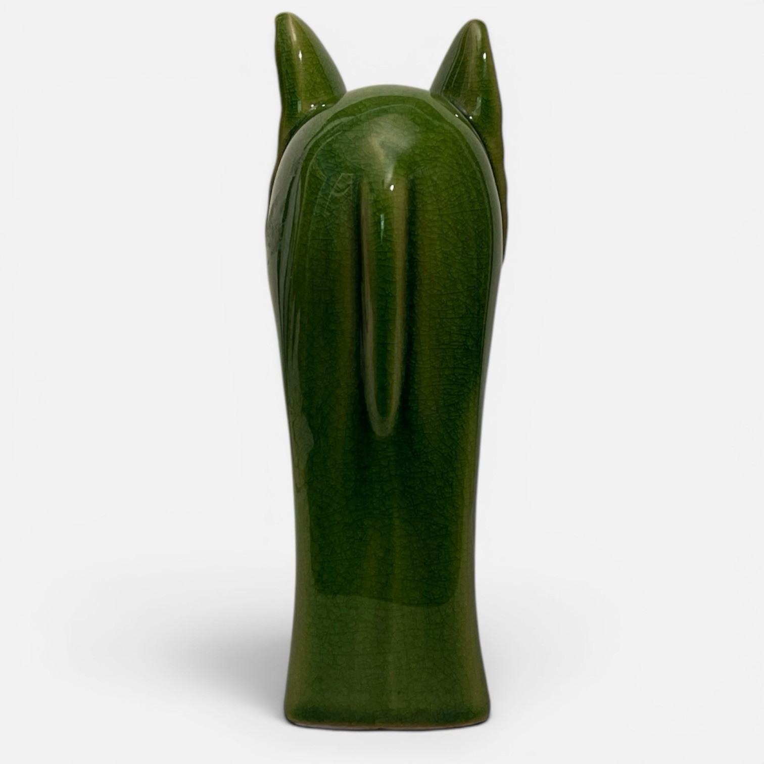 Green Glossy Ceramic Elephant Figurine Animal Pottery Decor Decorative Sculpture