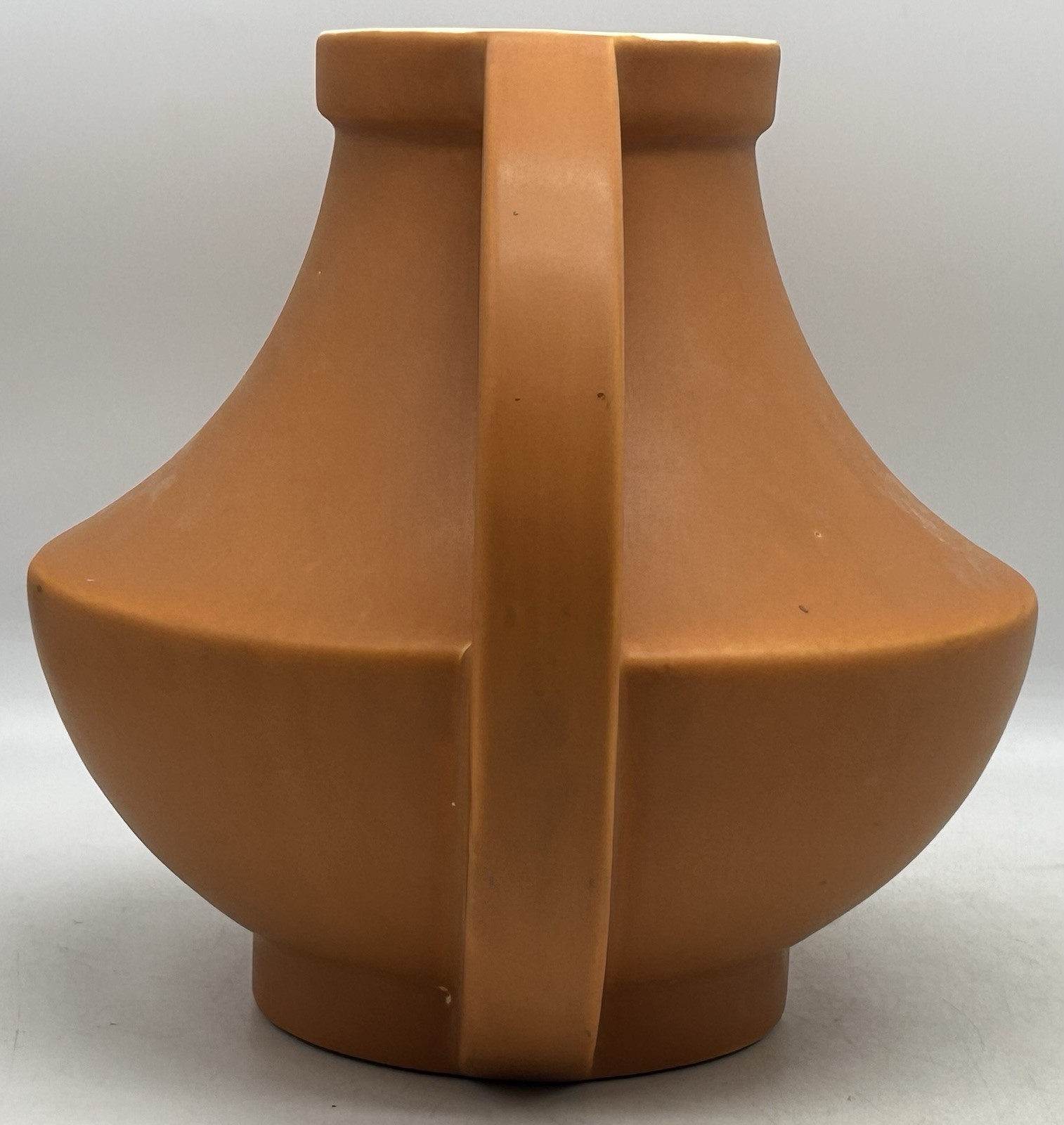 Coors Art Pottery Vase Orange Art Deco, Colorado, Double Handles