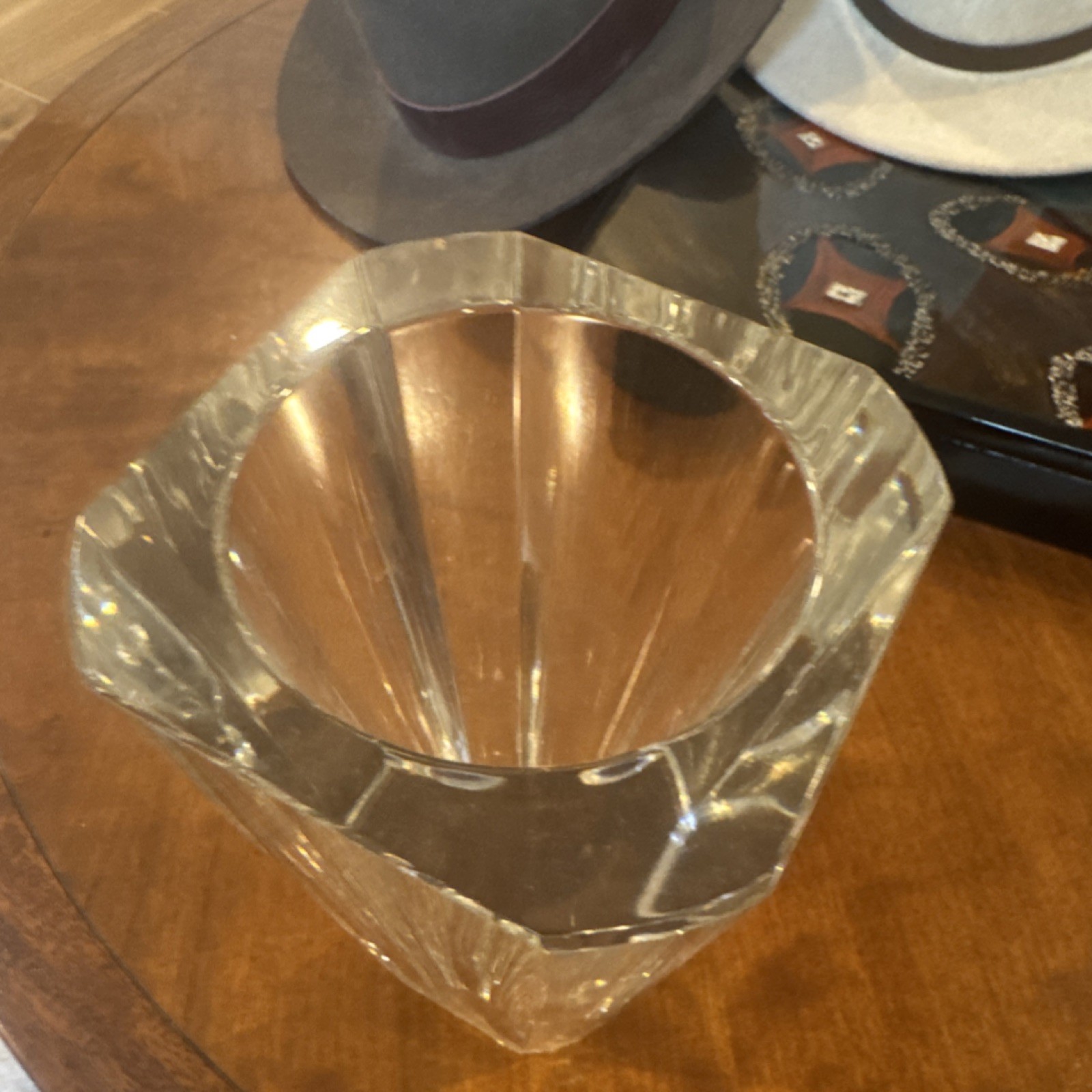 Baccarat Clear Crystal Cut Glass Vase French Decorative Glossy Finish