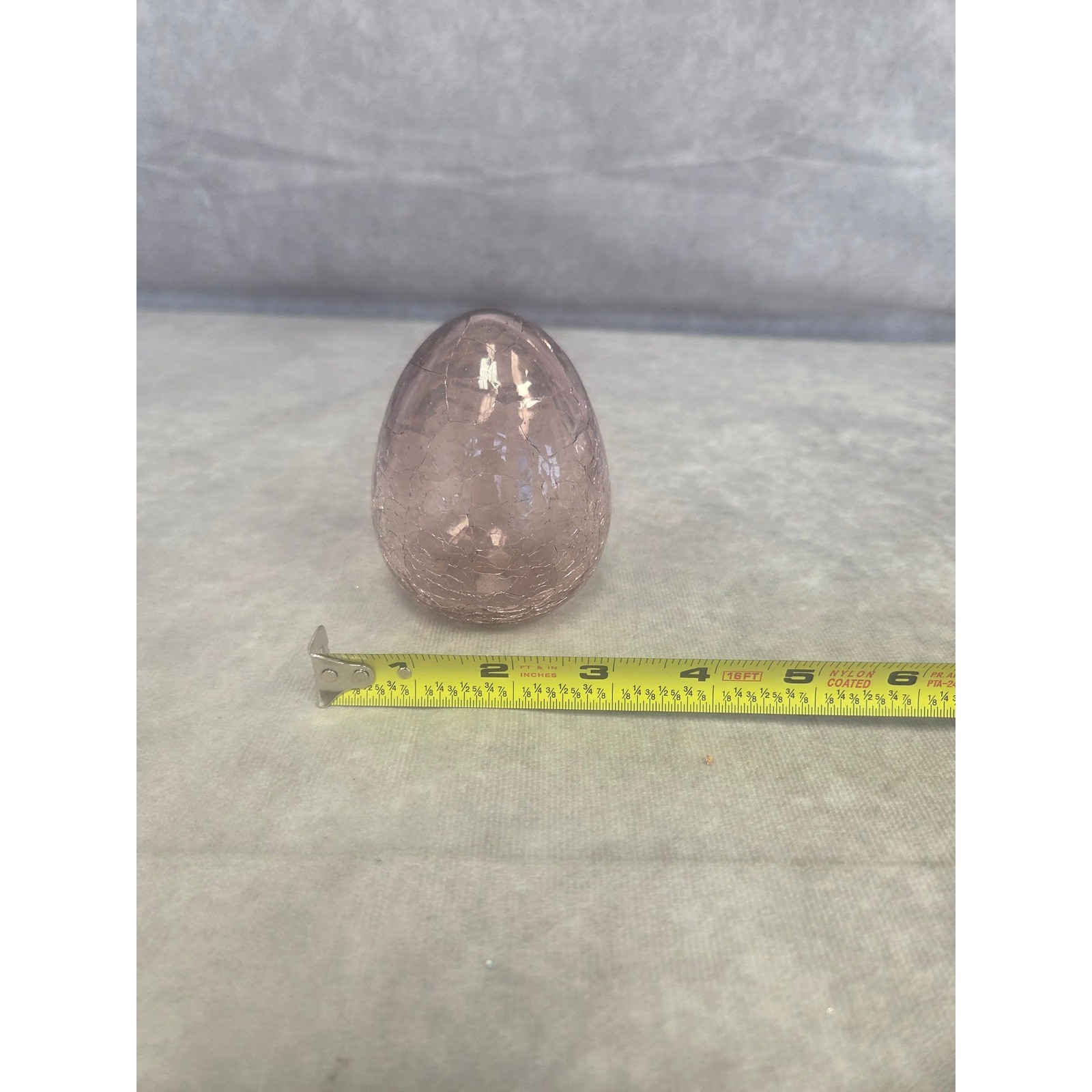 Glass Egg Crackle Finish Decorative Accent Paperweight
