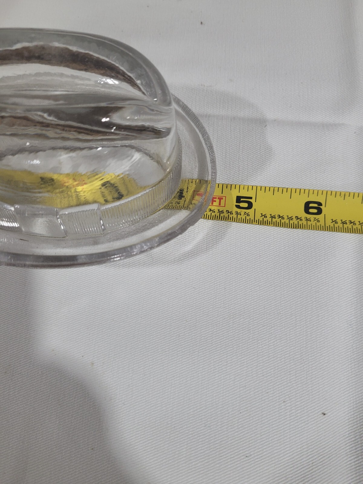 Vintage Miniature U.S. Glass Clear Glass Hamburg Hat Grosgrain Ribbon Trim