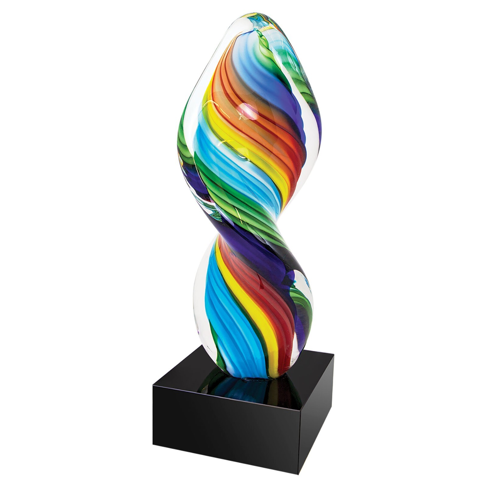 Hand Made glass art sculpture Rainbow Twist 10″ Gay Pride Month LBGTQ