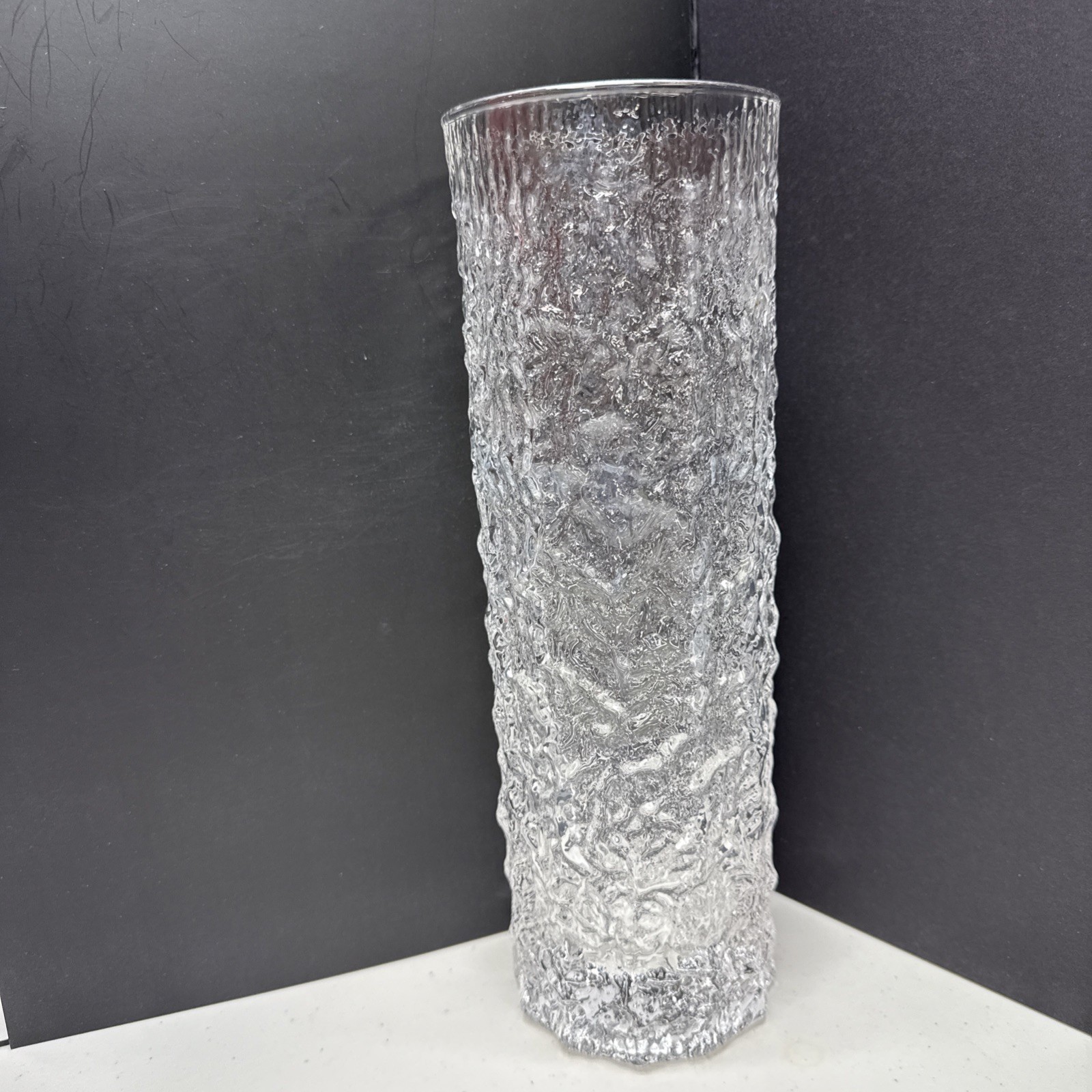 MCM IVV Selezione Italian Vase Textured Bark Art Glass 12″