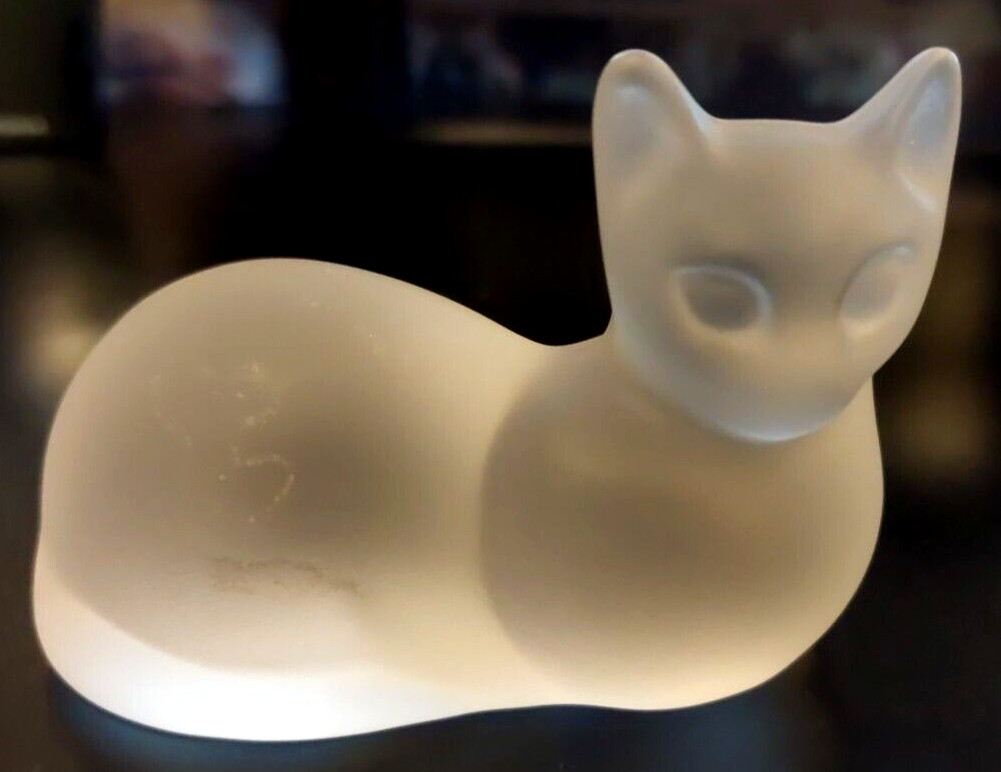 Nachtmann Bleikristall 24% Lead Crystal Glass Cat Figurine Paperweight Germany