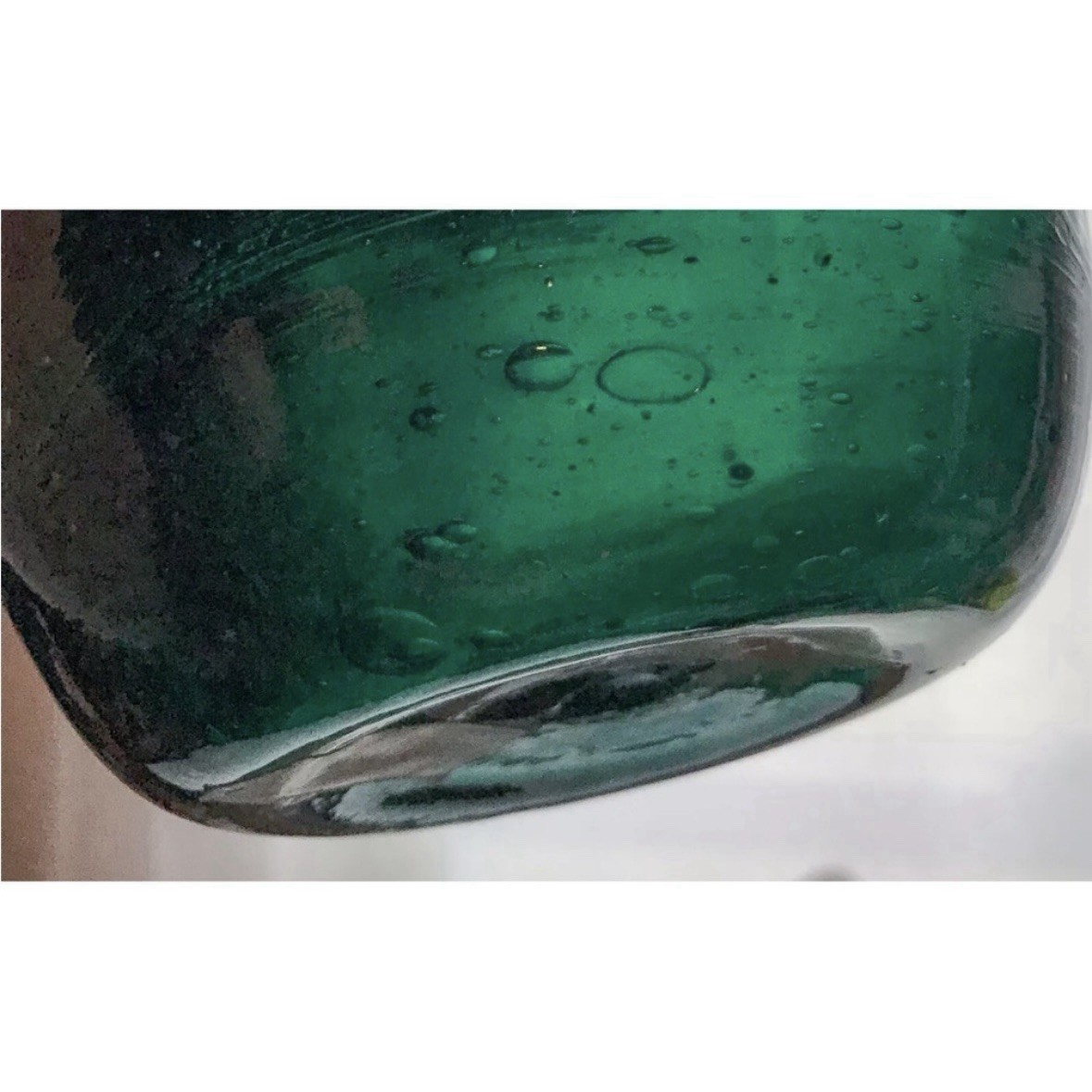 Emerald Green Hand Blown Glass Vase Beaker Shape Made In Egypt Eclectic Quirky