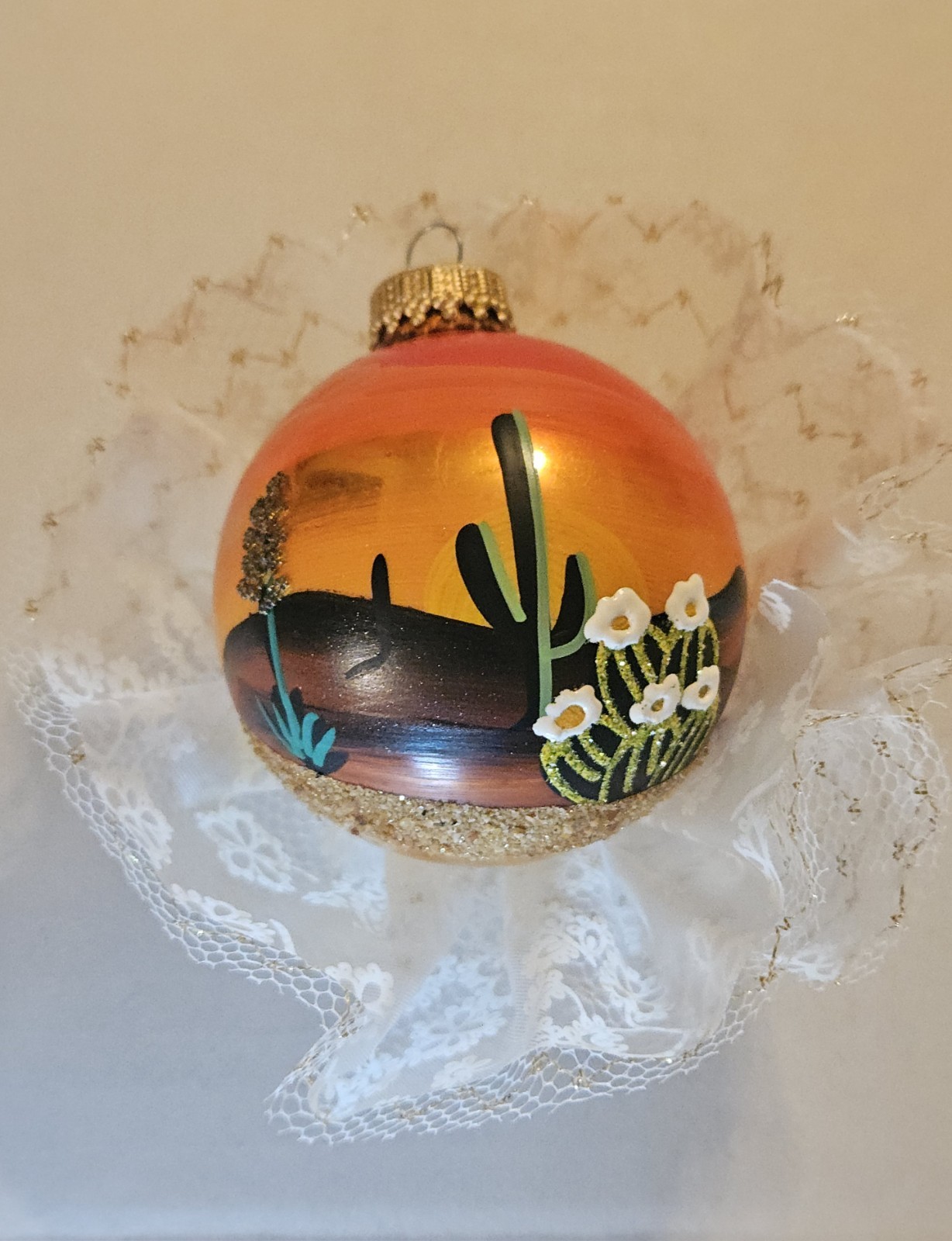 Hand Painted Southwest Ornament By Brenda J. Schodt “Arizona Sunrise” Holiday