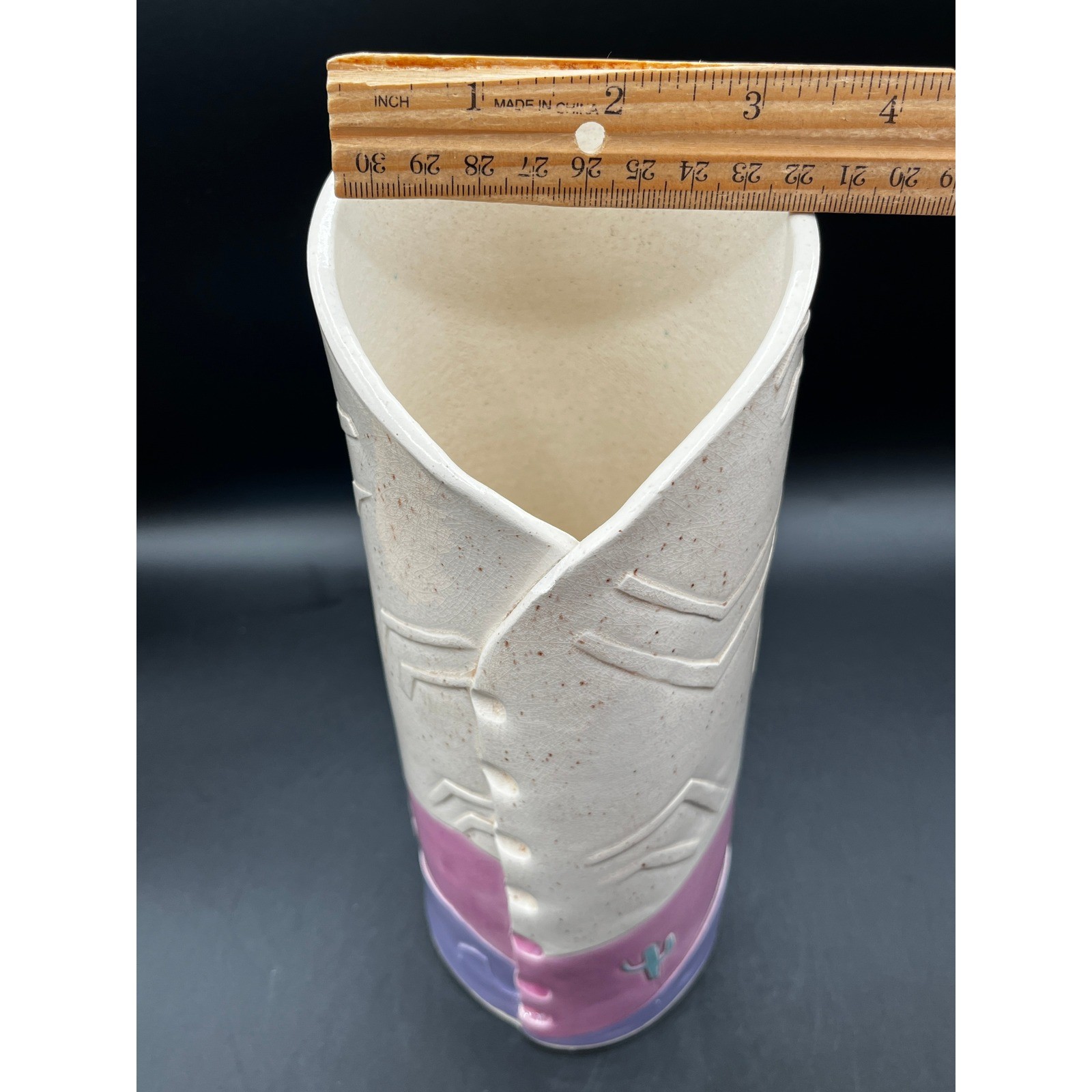 1990 Southwestern Studio Pottery Coyote Moon Vase Signed 10.25″ Barbara Demery