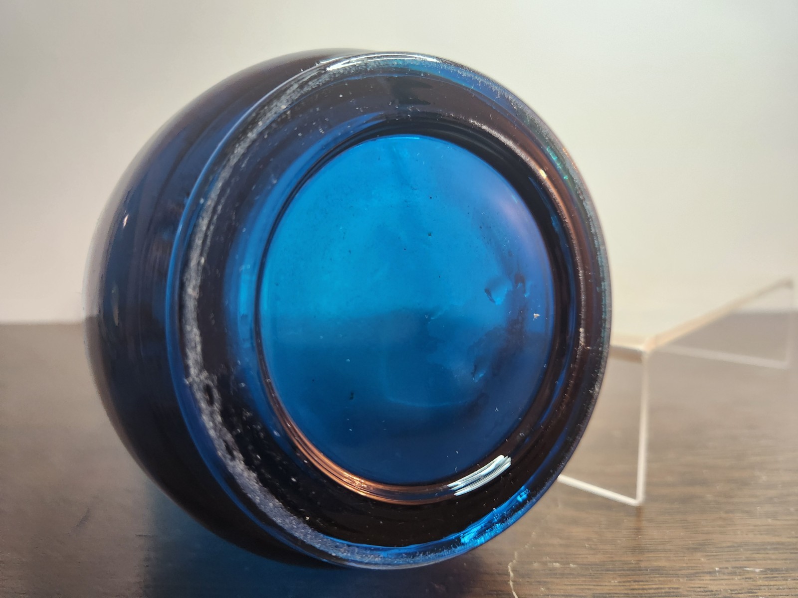 Vintage LE Smith Swung Vase Peacock Blue -16″T