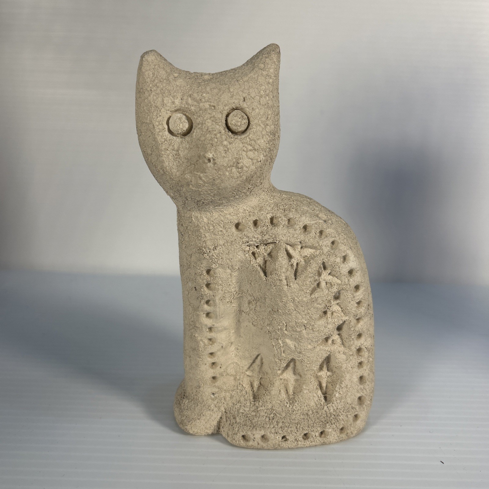 Bitossi Flavia Rimini Vintage Mid-Century Unglazed Ceramic Cat Figurine Italy