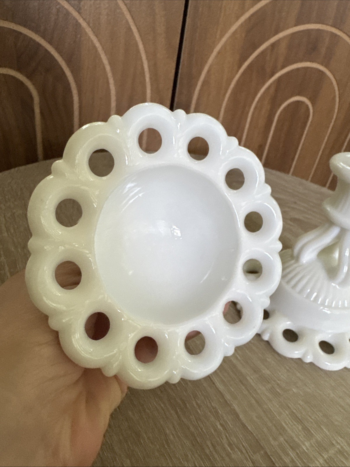 Westmoreland Milk Glass Candlesticks Pair White Lace Edge Vintage Set Of 2