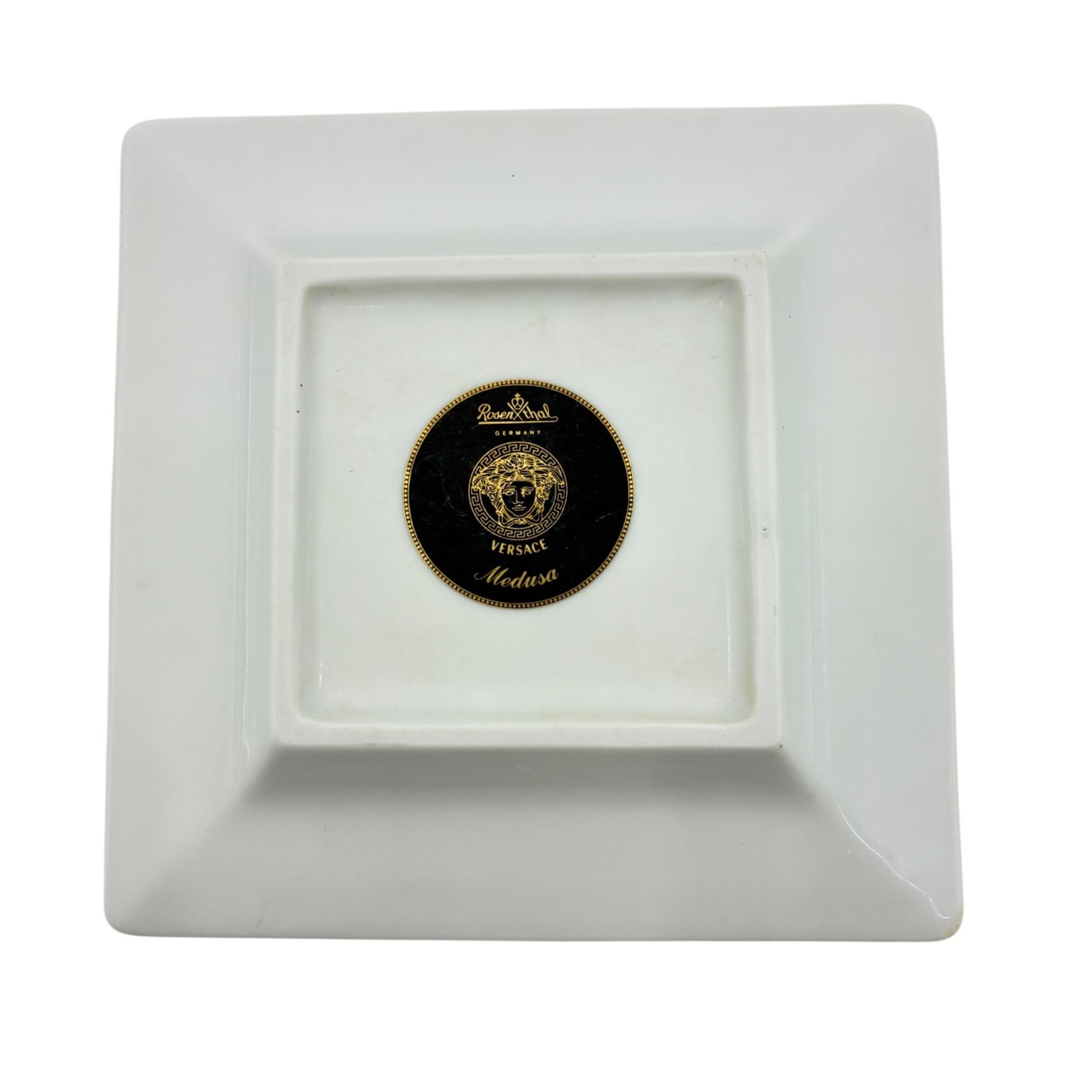 Versace Rosenthal Medusa Red Porcelain Square Ashtray Trinket Tray 13cm Germany