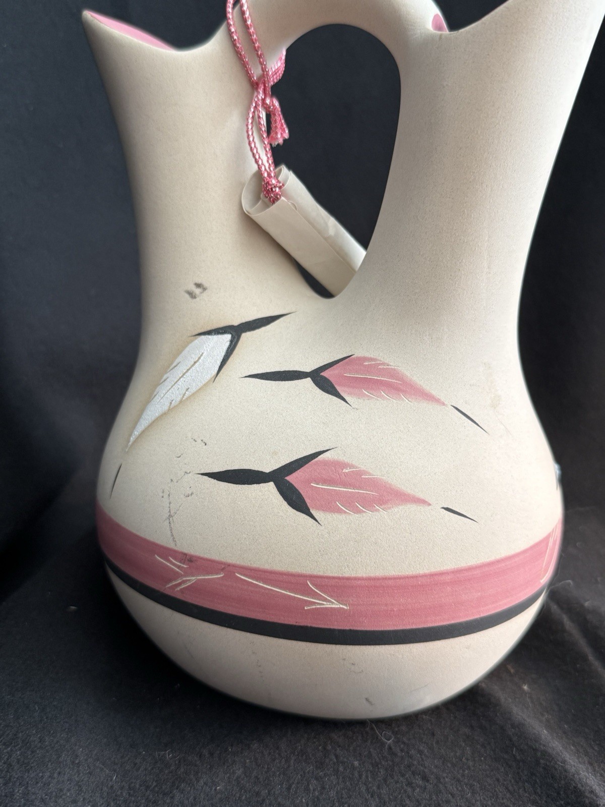 Broken Arrow Wedding Vase Pottery Signed Studio Art