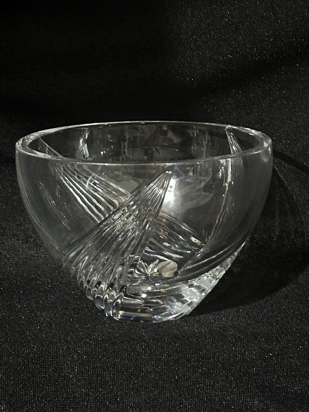 Montreux 24% Lead Crystal Candy Display Bowl Czech Republic 7” X 4 3/4”