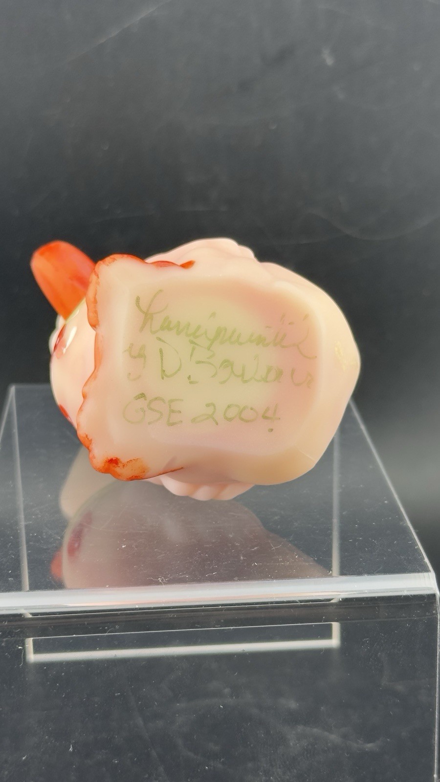Fenton Burmese Duckling Gift Shop Exclusive 2004 HP by D Barbour Uranium 🌟GLOW