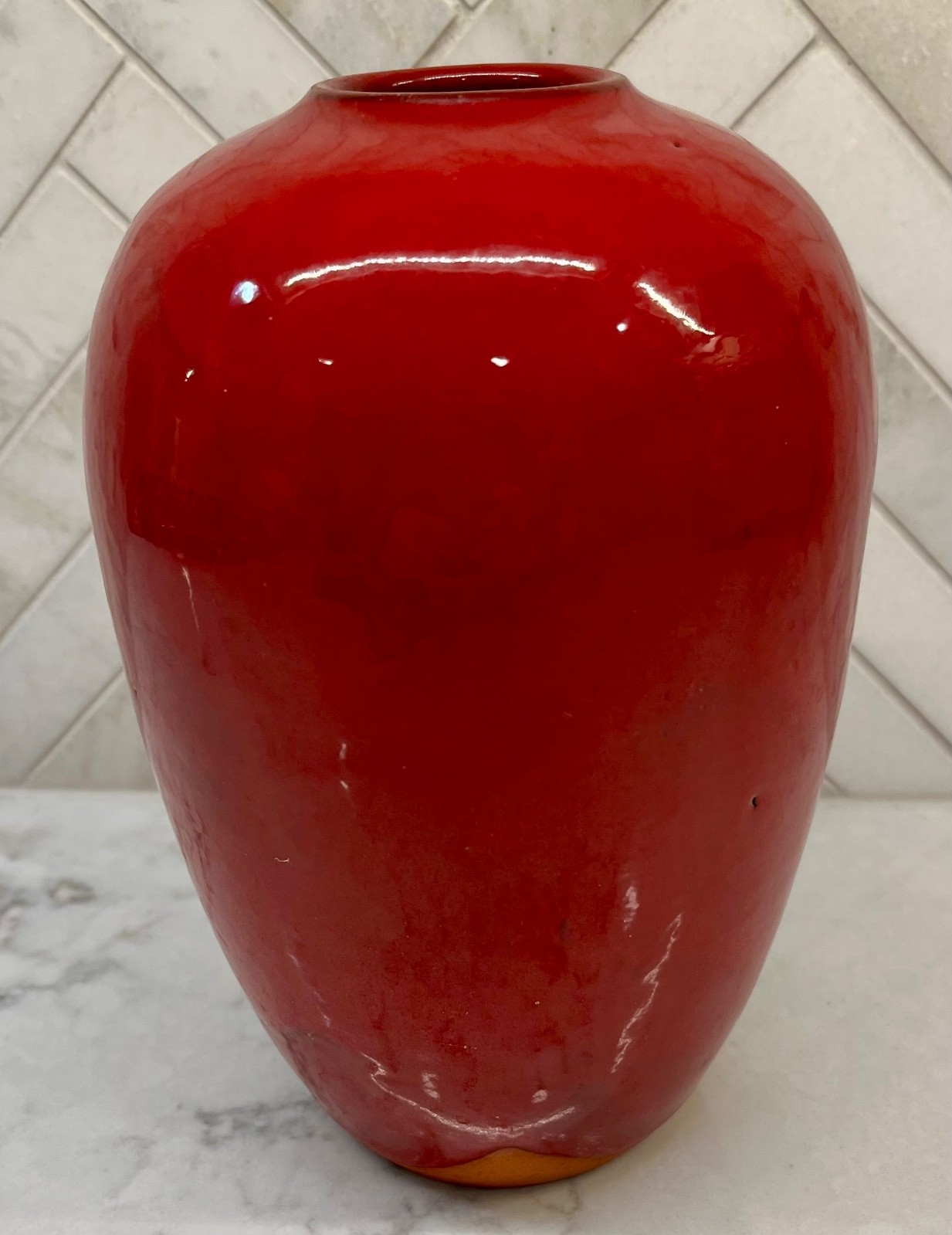 Signed Ben Owens lll Chinese Red Glaze Vase