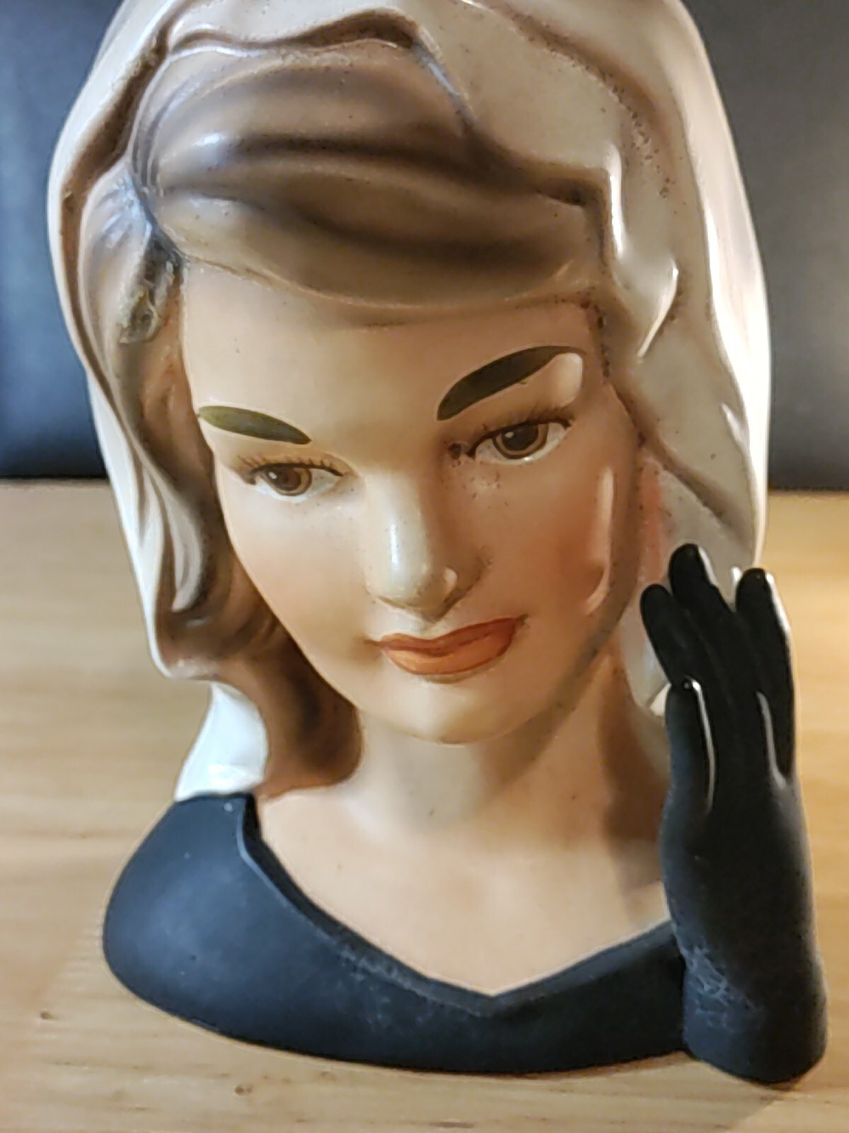 Vintage Jackie Kennedy In Mourning Head Vase – Very Good Condition