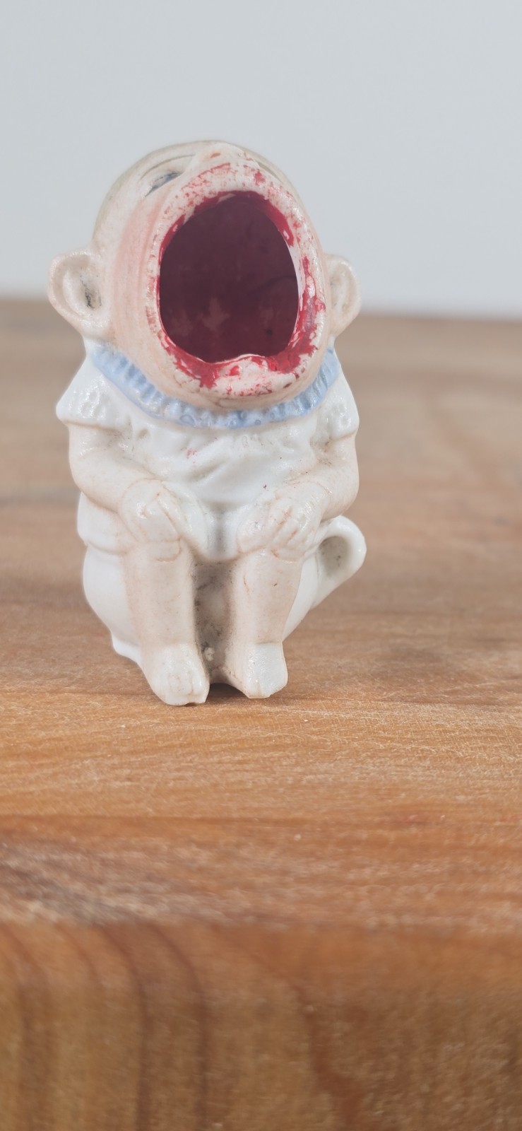 Vintage German Schafer and Vater Ashtray Matchstick Holder Boy On Pot
