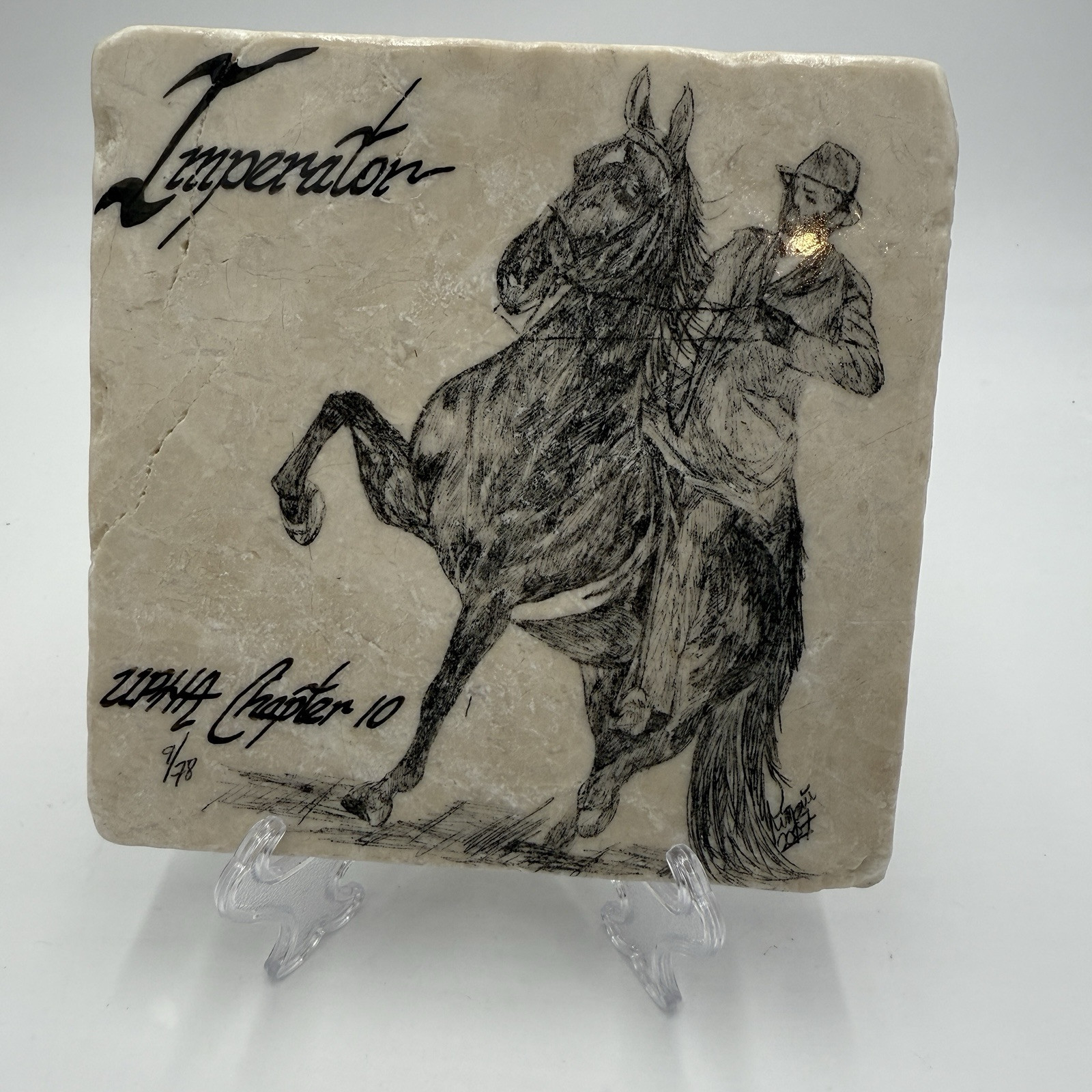 IMPERATOR UPHA Chapter 10 Fine Art in Stone Horseman Sketch 6×6 Tile Kim Marie