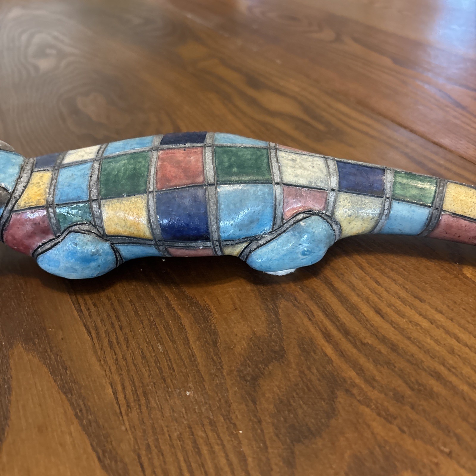 Raku Pottery Colorful Alligator