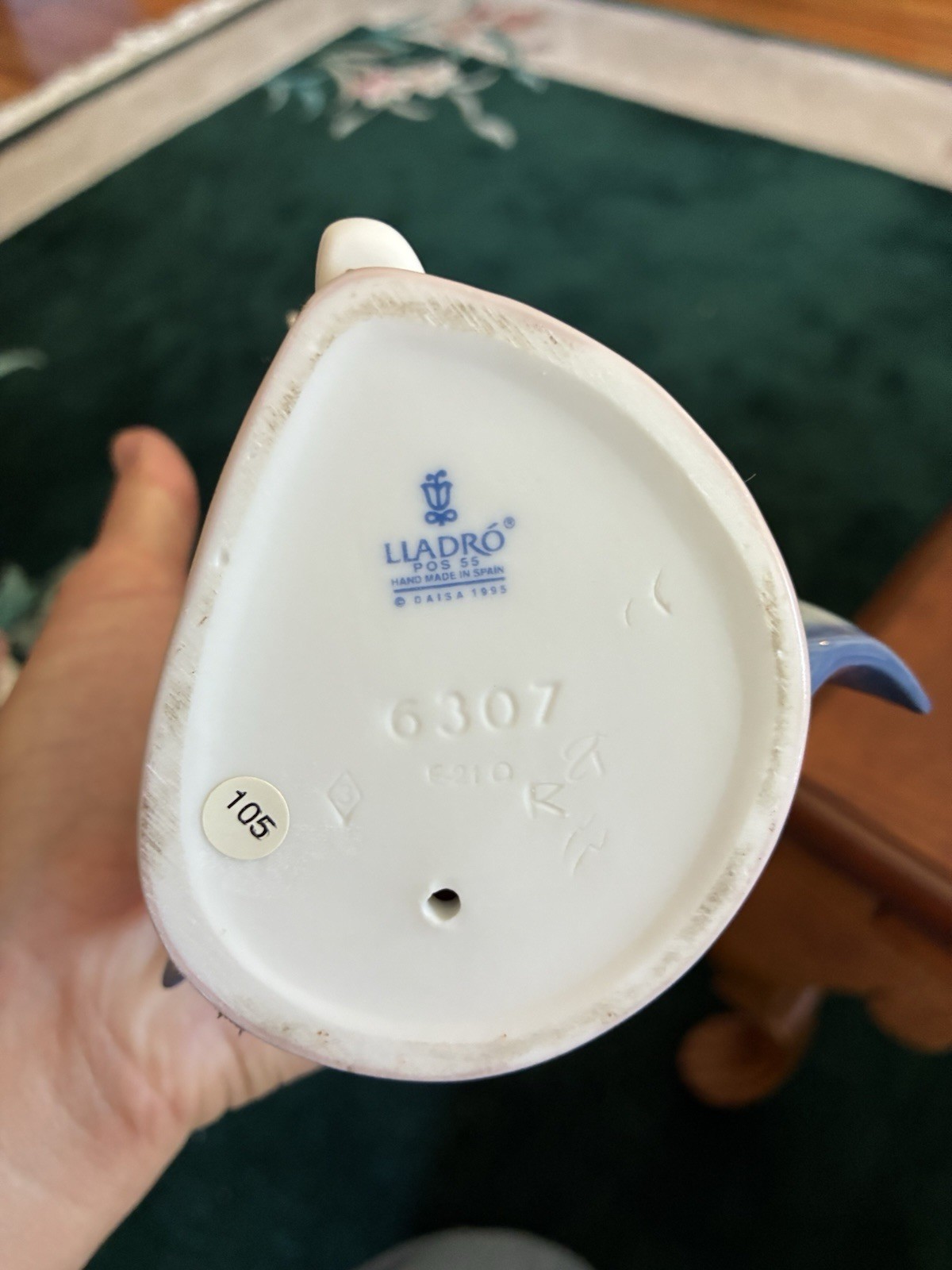 Lladró Porcelain Nurse, Painted Spain White/Blue #6307 1995, Perfect Condition