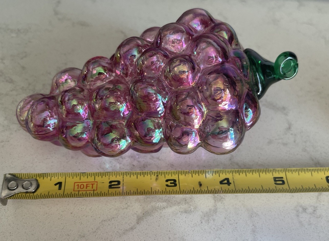 Glass Eye Studio Art Glass Iridescent Fruits Vtg Lot Of 3 USA
