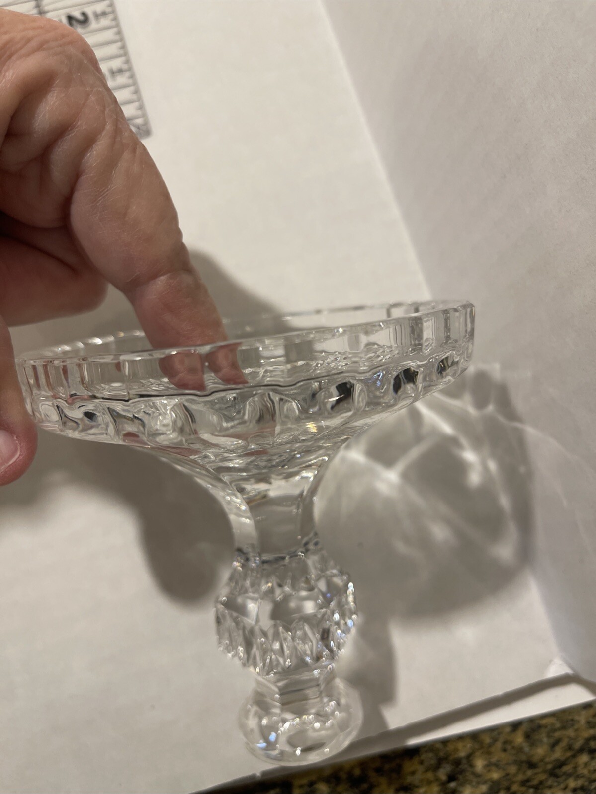 Vintage Hand Cut Lead Crystal Candle Holder Stick West Germany a3