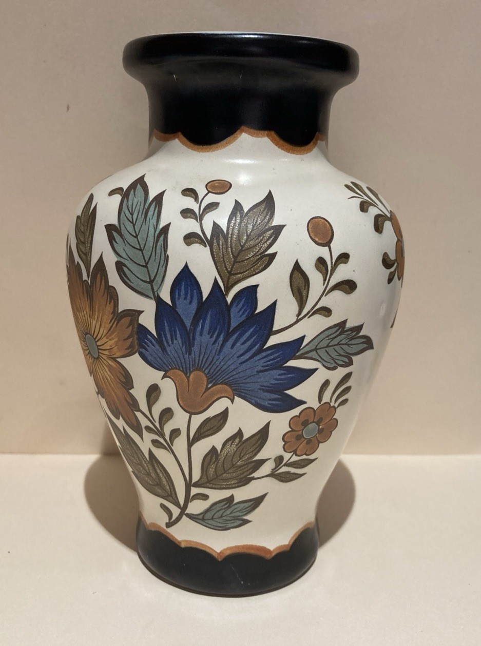Vintage Flora Gouda Plateel Holland Handwerk Vase #431 Dutch Ex Cond