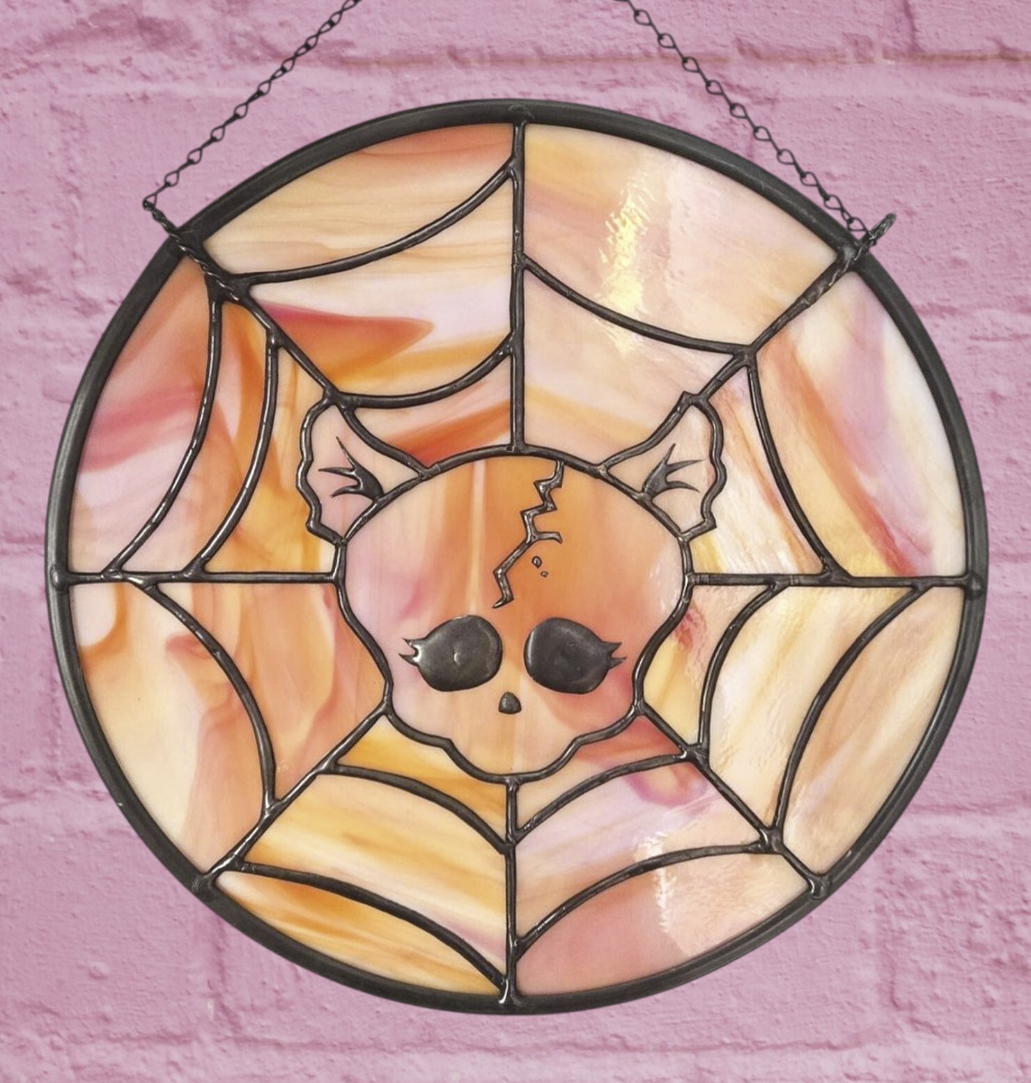 Handmade Stained Glass Monster High Spider Web