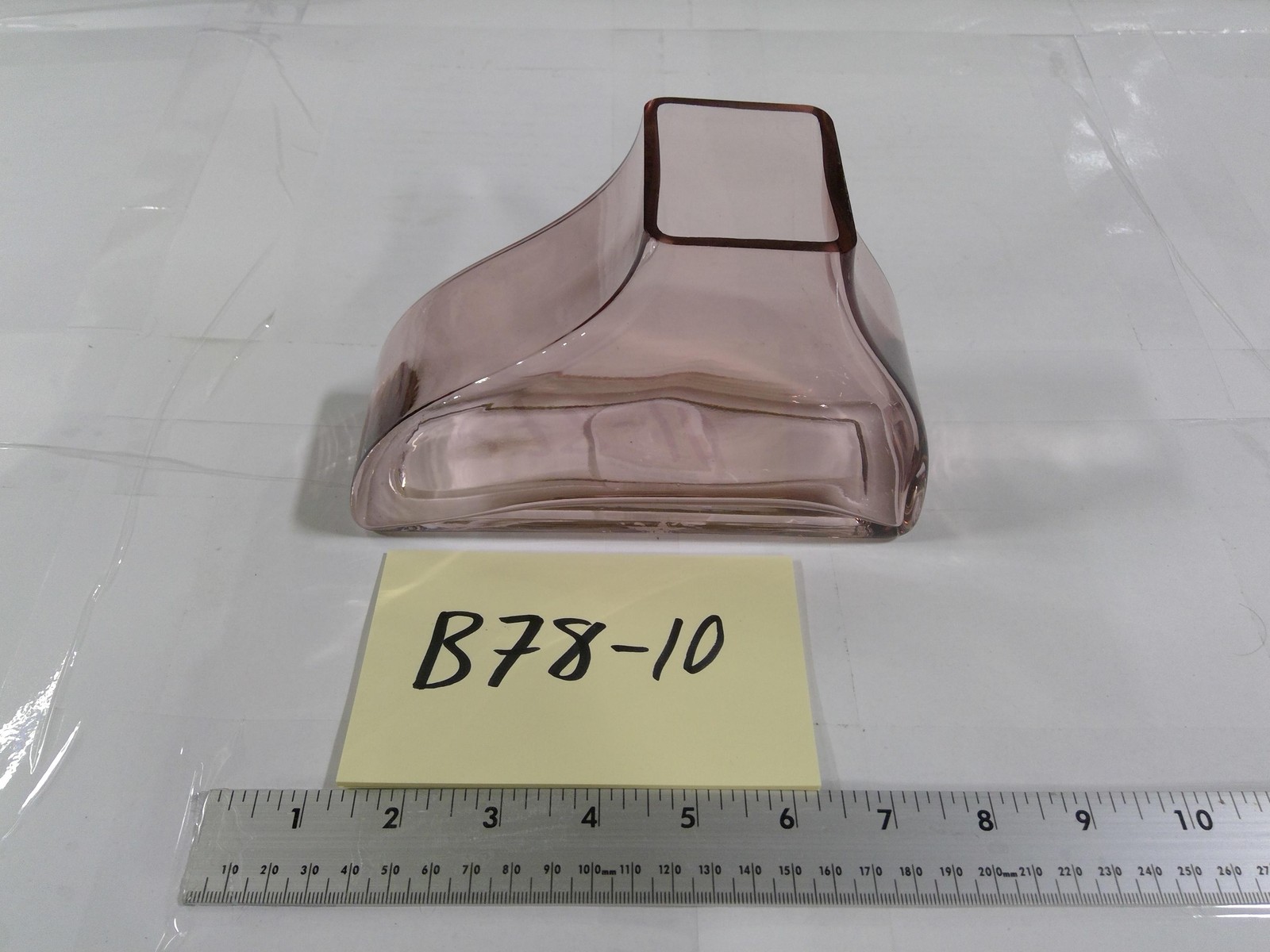 Threshold Pink Glass Contemporary Square Top Decorative Sculptural Vase Table