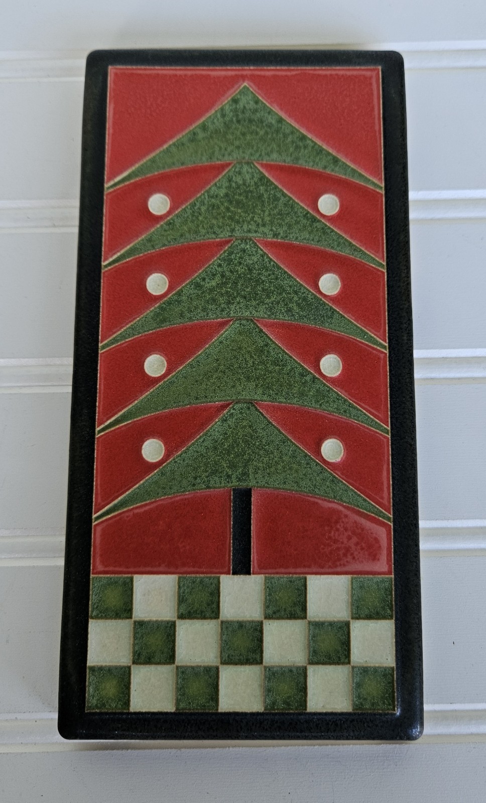 Vintage 1990s Motawi Tileworks Dard Hunter Tree Art Tile Ann Arbor Michigan 8×4