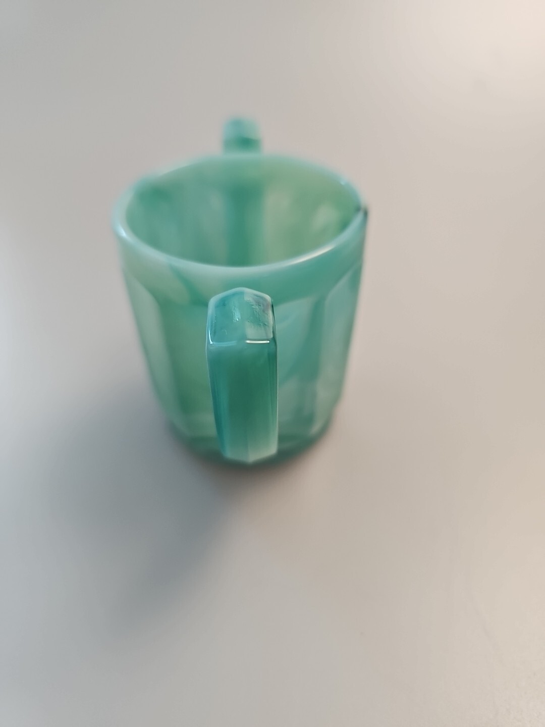 Vintage Imperial Glass Colonial Green Slag Colonial 2-Handled Toothpick Holder