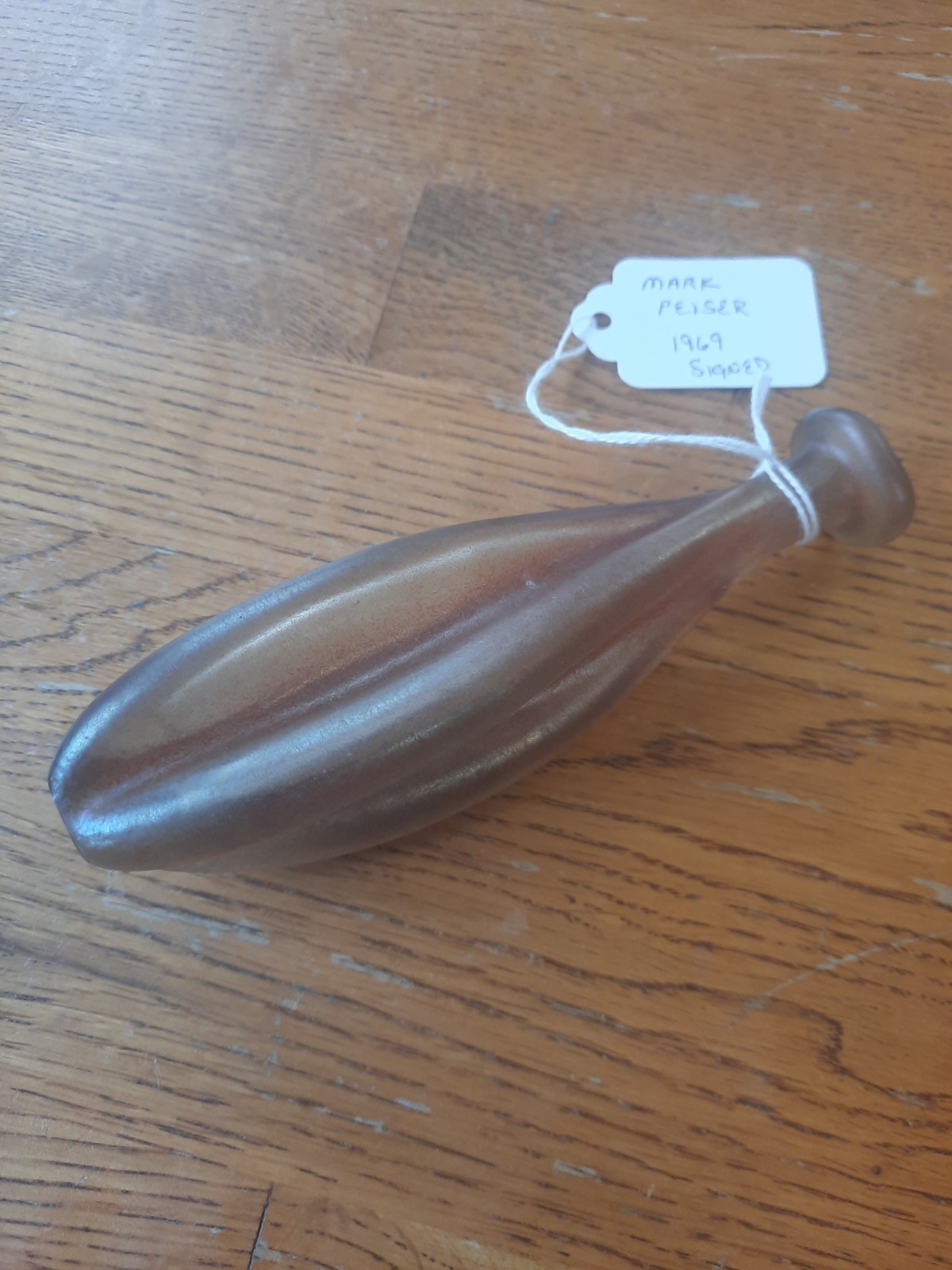 Early MARK PEISER Signed 1969 Opel Art Glass Purfume Bottle