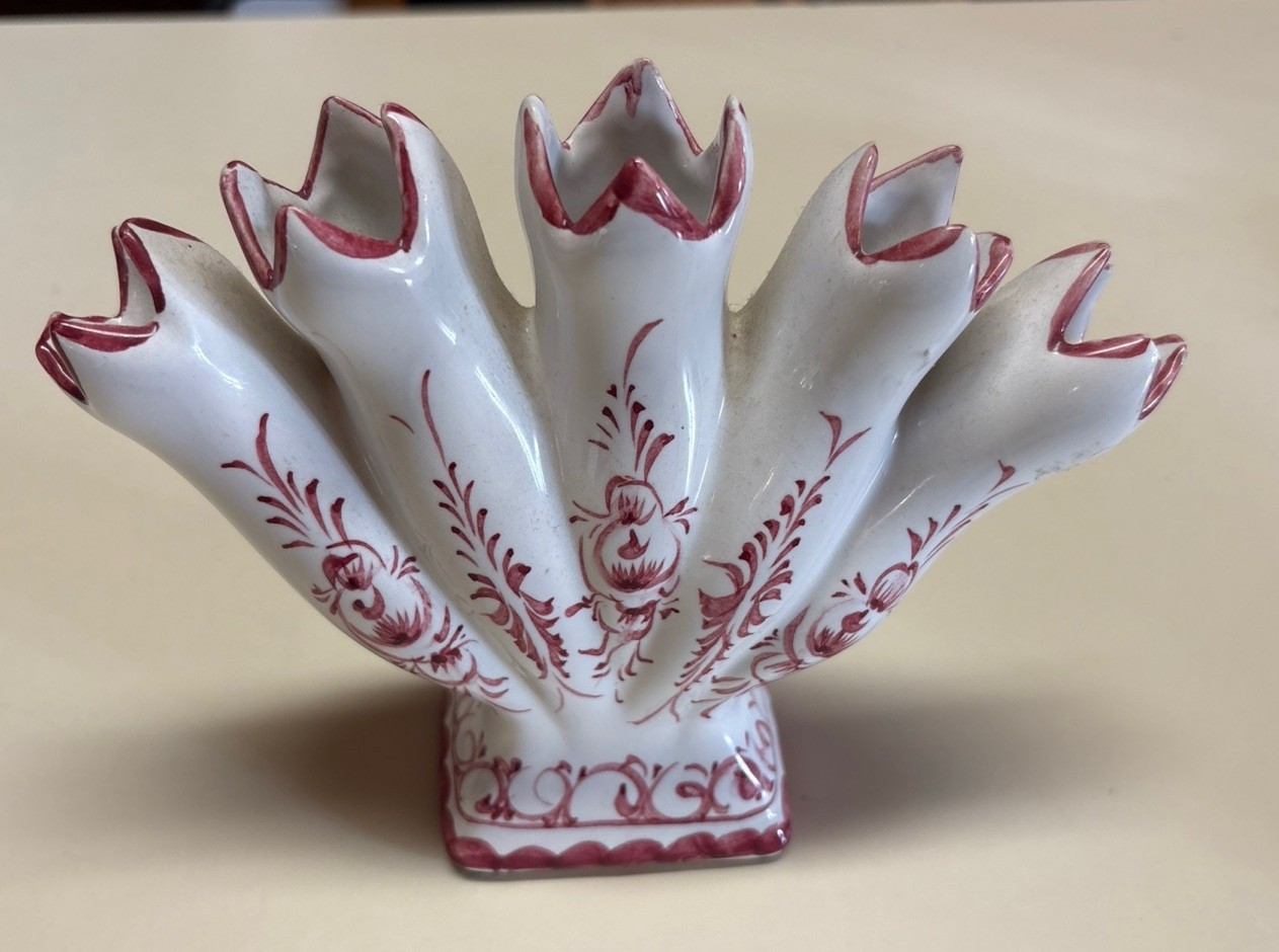 Vtg RCCL Jay Willfred of Andrea by Sadek Hand-Painted 5-Fan Finger Vase Portugal
