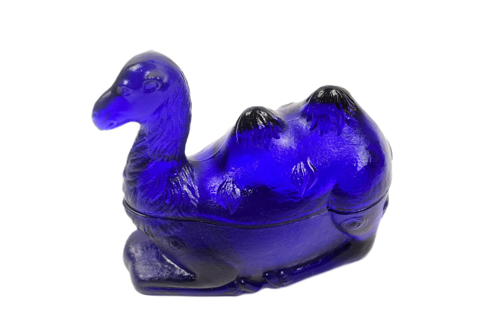 Vintage Westmoreland Cobalt Blue Humphrey the Camel Trinket Candy Covered Dish