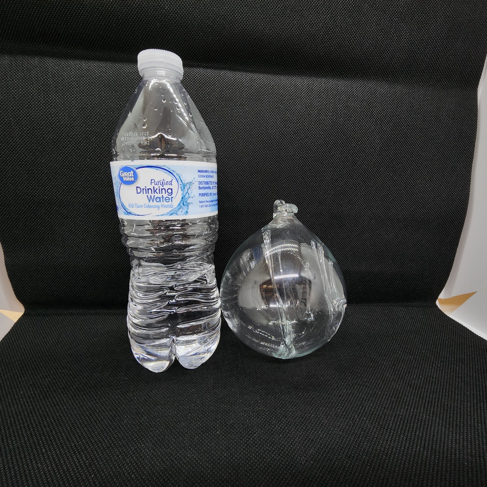 Vtg Parise Vetro MCM Clear Art Glass Hand Blown Dripping Strands Round Ornament