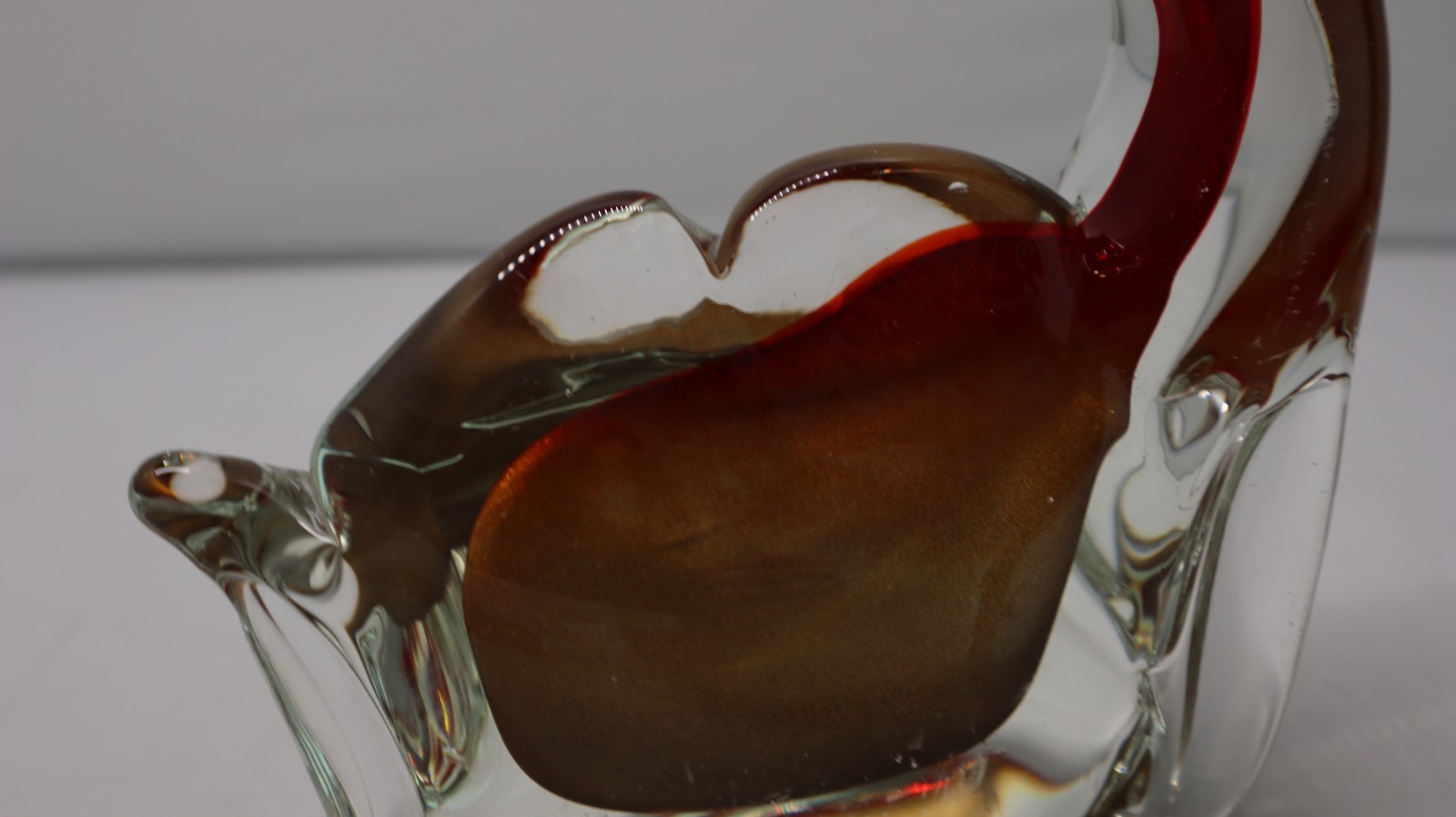VTG Murano art Glass Two Hump Camel Sculpture Clear Amber Gold red READ
