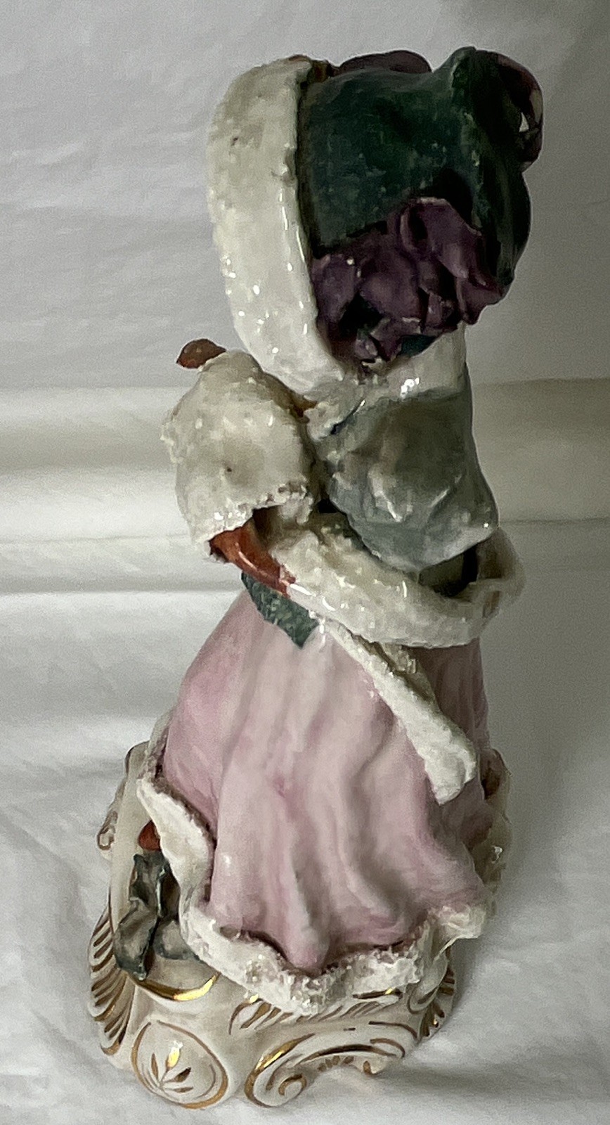 Pair Vintage Corday Victorian Porcelain Colonial Lady and Gentleman Free Ship